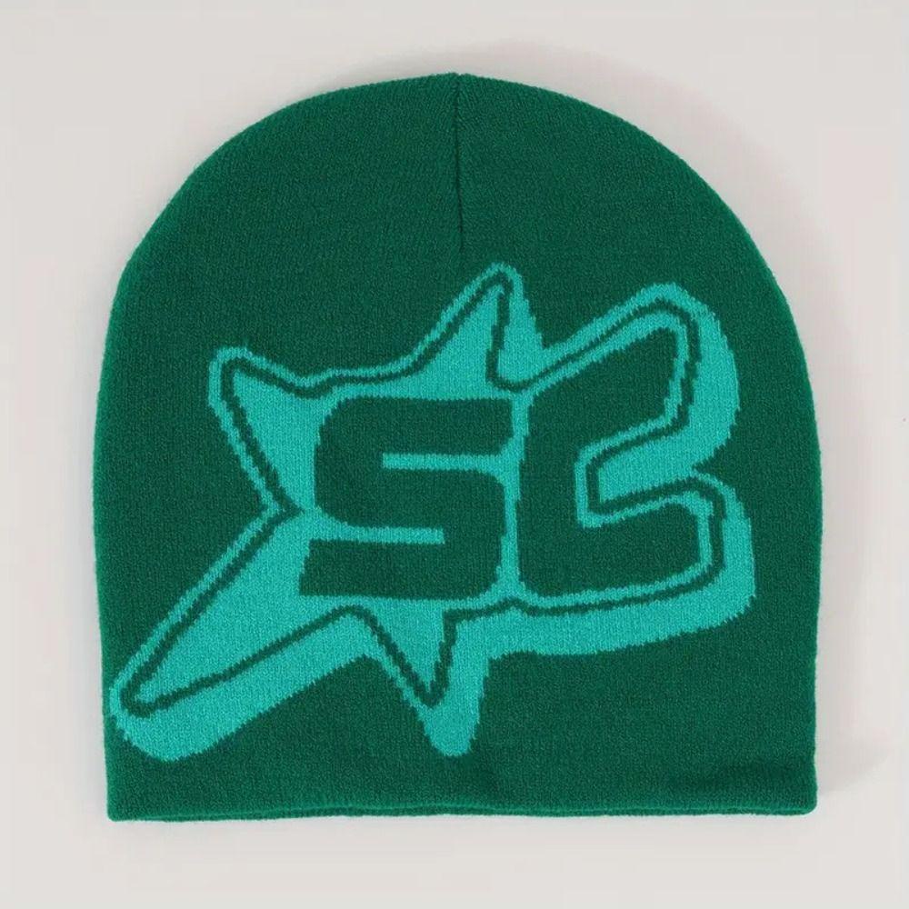 Eonway Mũ hip hop Y2k, mũ dệt kim design sense ins, mũ len dệt kim sành điệu