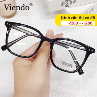 Mắt Kính Có Độ Nam Nữ VIENDO Kính Cận Gọng Vuông Đổi Màu Khi Ra Nắng Chống Ánh Sáng Xanh Tia UV Thời Trang -1.0/-2.0/-3.0/-4.0/-5.0/-6.0