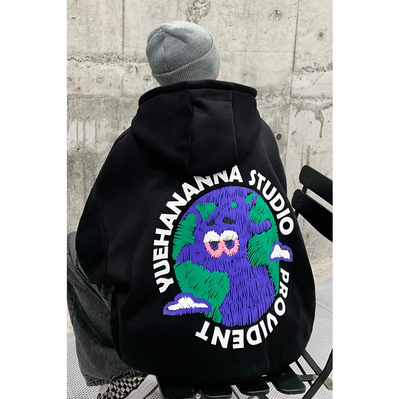 Ifnicefuture Áo khoác Hoodie Nam Hoodie Basic Unisex Nỉ From Rộng Màu Đen