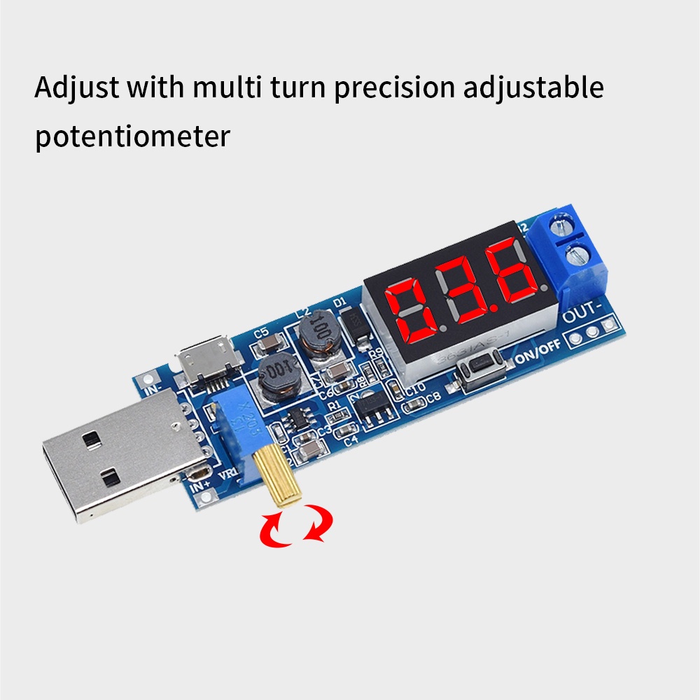 Điện Áp Đầu Ra: 1.2v ~ 24v: 3.5-12v size: 64 * 22mm: 13 Gram