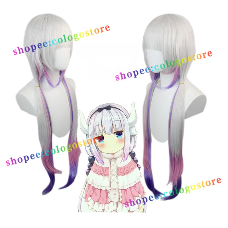 Anime miss kobayashi's dragon maid kamui kanna cosplay costume tóc giả đồng phục trang phục jk tạp dề váy áo sơ mi váy phụ nữ cô gái bữa tiệc halloween