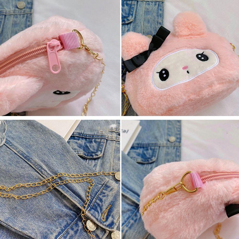 Shanhai Túi Đeo Chéo Vai Hình kuromi melody Nhồi Bông Sức Chứa Lớn Nhỏ Nhắn Họa Tiết Hoạt Hình my melody Trẻ Em / Nữ