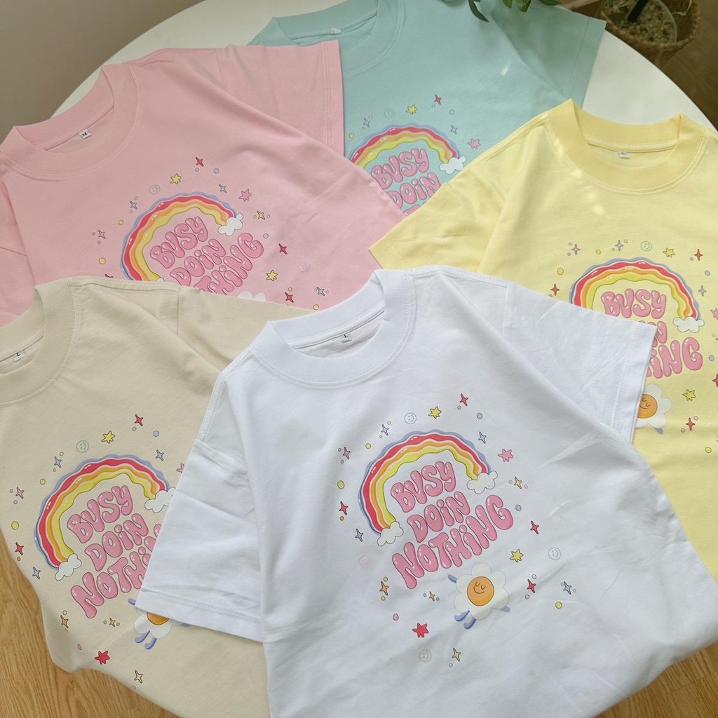 Áo BABY TEE busy doin nothing áo thun form vừa chất cotton 2 chiều