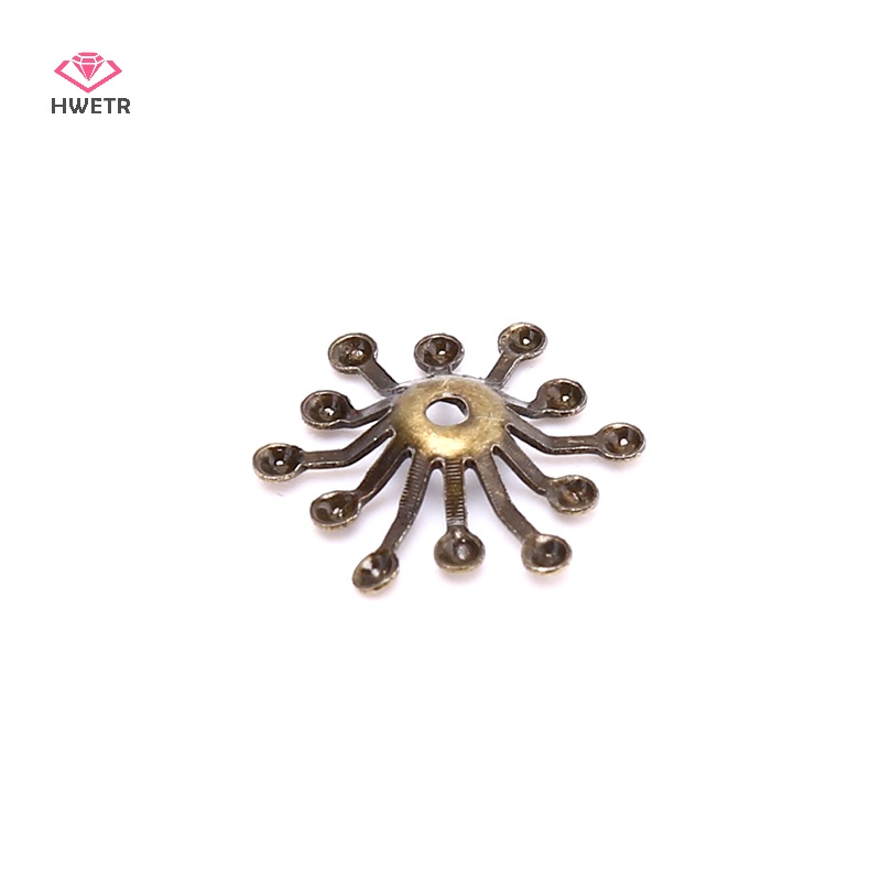 Hwetr 50 cái vintage filigree flower wraps connectors kim loại thủ công mỹ nghệ handmade diy trang sức mới