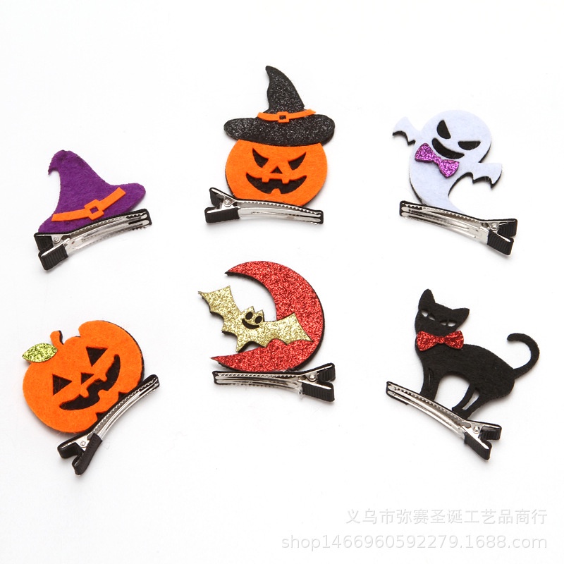 2023 halloween kẹp tóc lễ hội ma trang trí dễ thương mũ phù thủy dơi ma thuật tóc bí ngô