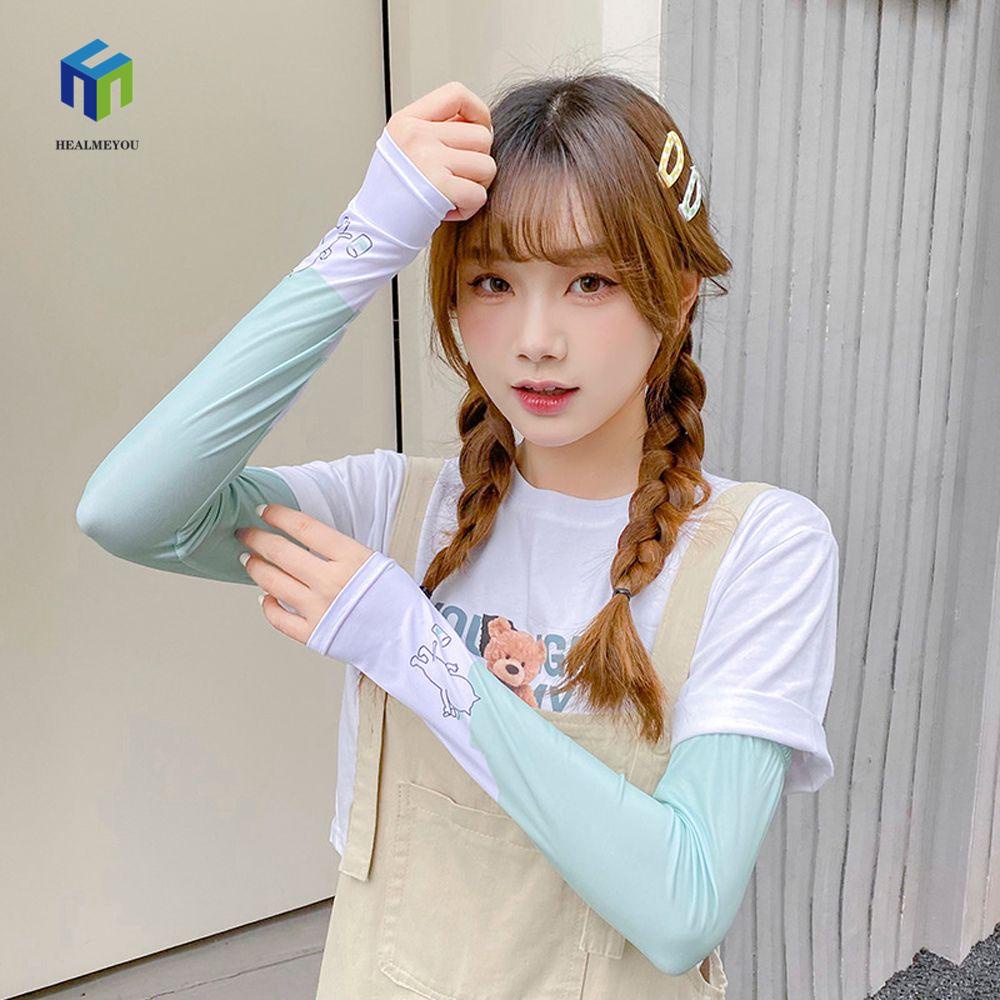 Healmeyou phụ nữ cánh tay tay áo dễ thương đàn hồi cánh tay chim cánh cụt chống nắng che nắng cho mèo ngoài trời