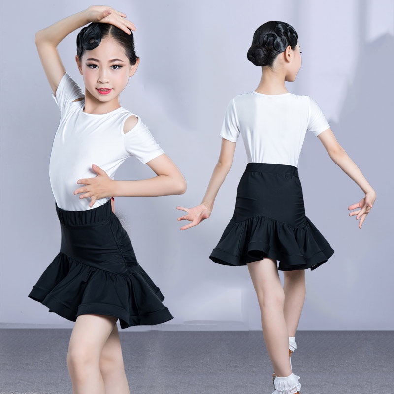 Trang phục khiêu vũ latin váy khiêu vũ trang phục trẻ em cô gái thực hành trang phục chia trang phục khiêu vũ ngắn-