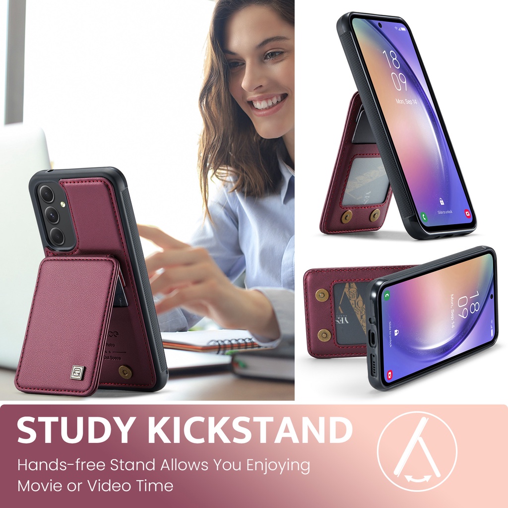 Bao da RFID cho Samsung a14 a24 a34 a54 a13 a53 a73 ví da bao da giá đỡ khe cắm thẻ