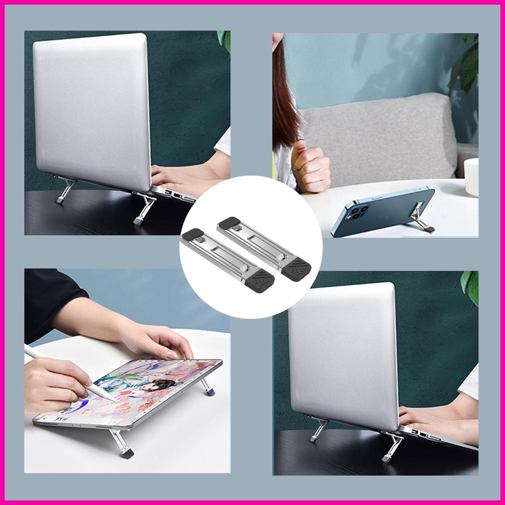 Giá đỡ máy tính xách tay mini 2 cái chân đế bàn phím có thể gập lại máy tính xách tay riser feet nonslip hợp kim nhôm tản nhiệt chân đế lrnvn