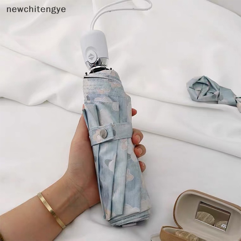 Ncy ô tự động nữ phụ nữ miễn phí vận chuyển cho bé gái quà tặng mặt trời mini kawaii bảo vệ gấp mưa nhỏ dễ thương chống gió uv ye