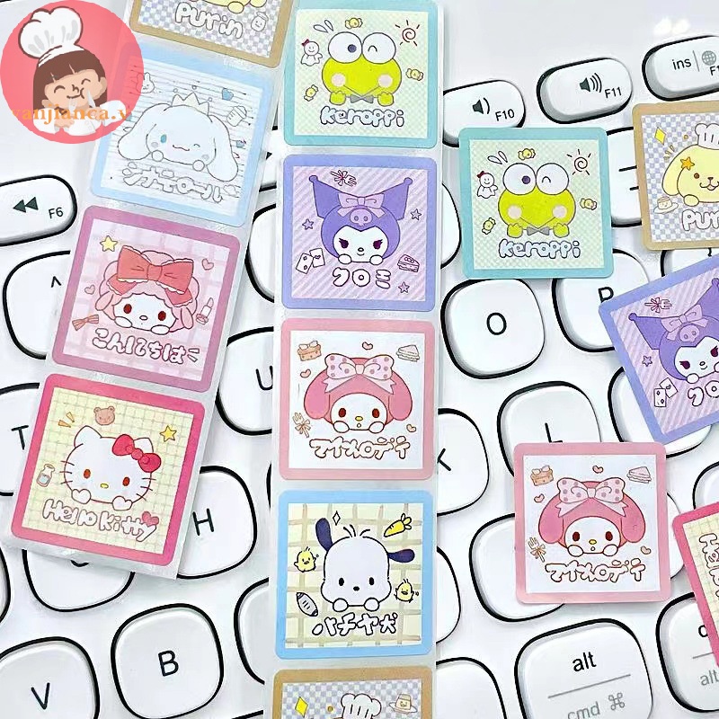 Yanca 500 cái / cuộn sanrio kawaii anime dán trang trí tài khoản tay dán niêm phong băng phim hoạt hình dễ thương hình dán tự dính vn