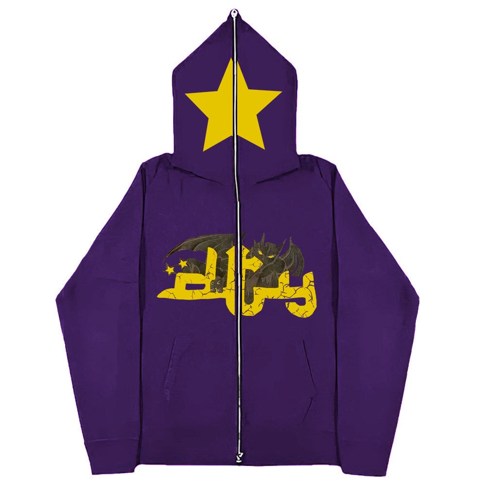 Áo khoác hoodie MMIOT khóa zip oversize phong cách harajuk gothic đường phố retro hip hop y2k cao cấp cho nam nữ