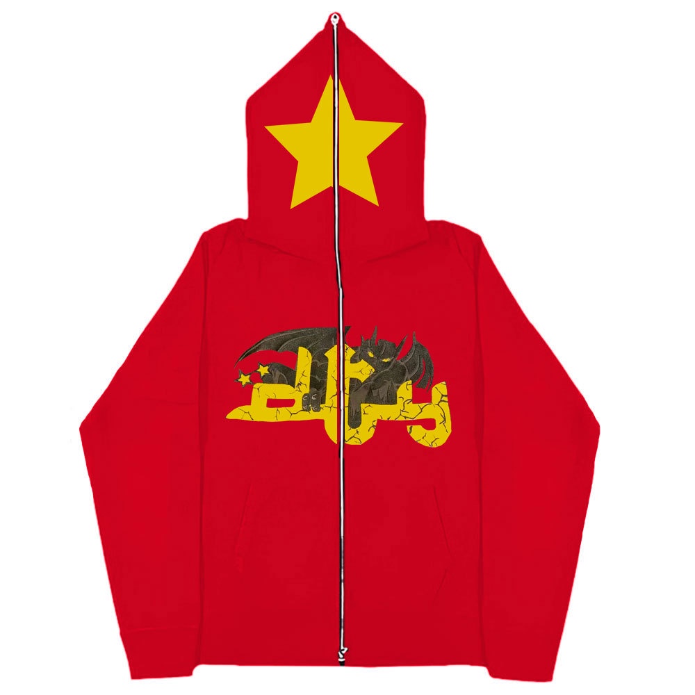 Áo khoác hoodie MMIOT khóa zip oversize phong cách harajuk gothic đường phố retro hip hop y2k cao cấp cho nam nữ