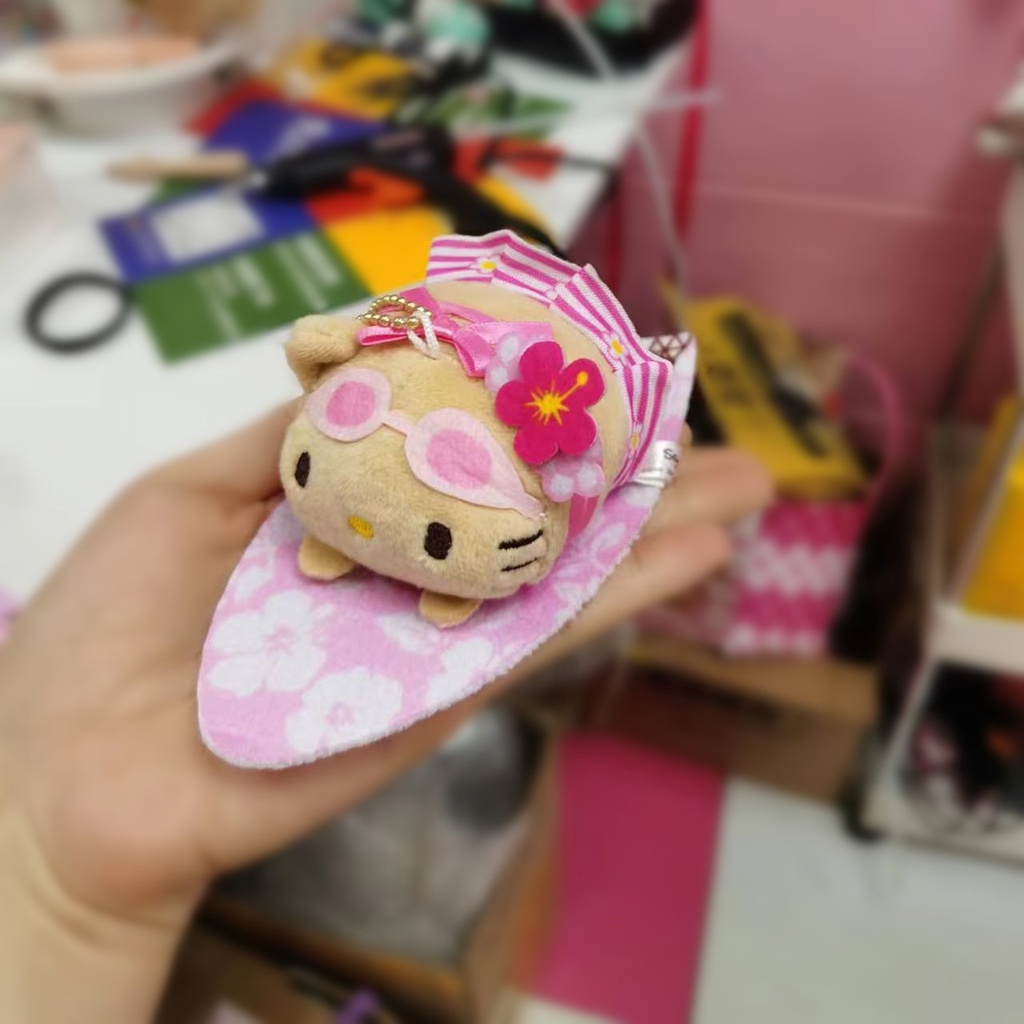 Kawaii sanrio hello kitty đồ chơi sang trọng kt surfboard móc khóa dễ thương mặt dây chuyền nhồi bông quà tặng sinh nhật