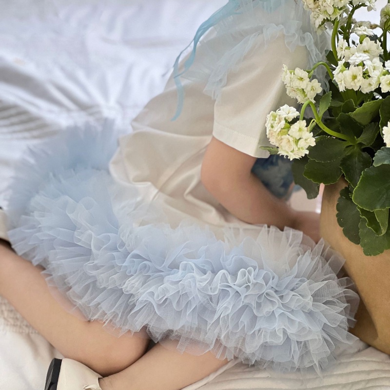 Cô gái công chúa váy mùa hè ánh sáng giải trí t-shirt phim hoạt hình kuromi cinnamoroll in thời trangtutu váy trẻ em quần áo