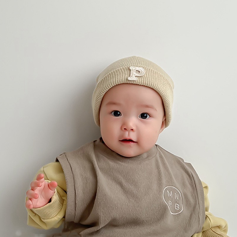 Mũ Len beanie Mềm Mại Màu Trơn Giữ Ấm Tai Cho Bé Sơ Sinh 0-12 Tháng Tuổi