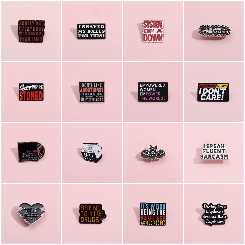 50 kiểu cá tính dòng văn bản ghim ve áo tráng men ts lời bài hát tâm trạng báo giá kim loại phù hiệu trâm cài áo phụ kiện thời trang quà tặng cho bạn bè