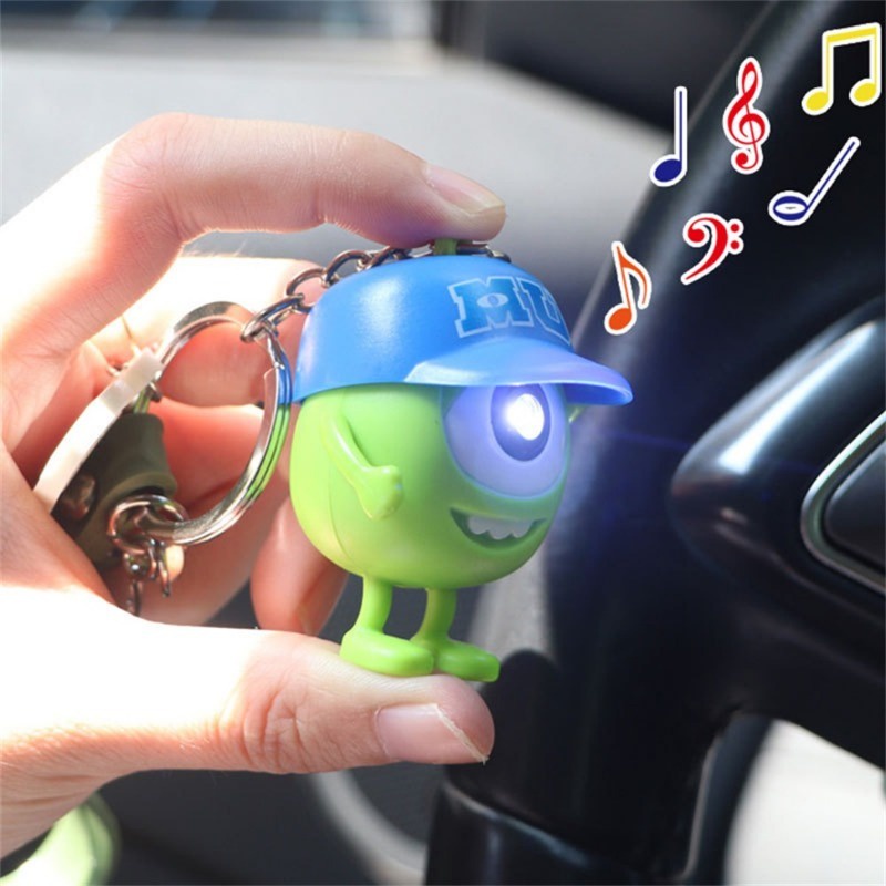 Tiktok giọng nói âm thanh sáng tạo i love you big eyes monster doll mặt dây chuyền móc khóa cặp đôi led phát sáng móc khóa