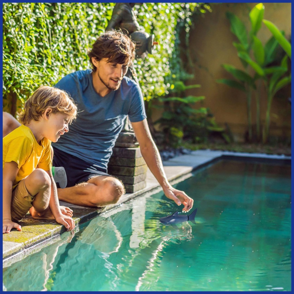 Đồ chơi cá mập mini rc thuyền cá mập đồ chơi điện không thấm nước và di động rc bơi cá mập đồ chơi trò chơi dưới nước cho trẻ em aiavn