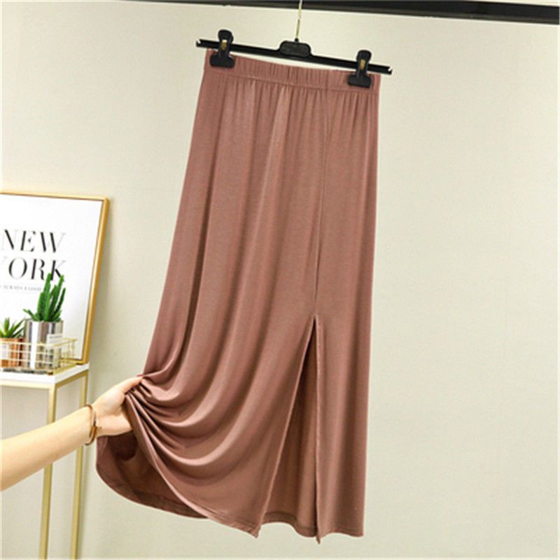 Chân Váy Chữ A Mỏng Lưng Cao Màu Trơn Kích Thước Lớn Thời Trang Xuân Thu Hàng Mới 2023