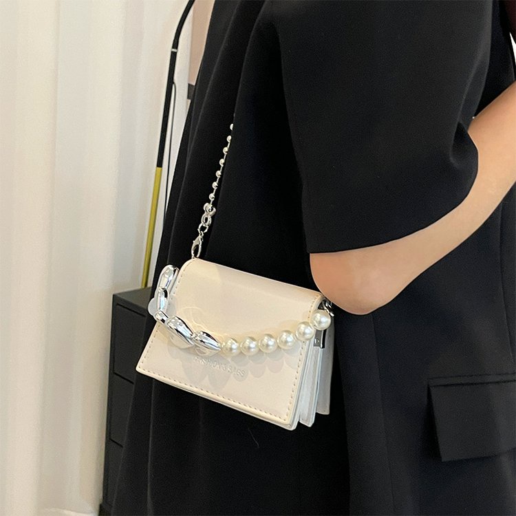 Túi Đeo Chéo mini Hình Vuông Đính Ngọc Trai Thời Trang Dành Cho Nữ