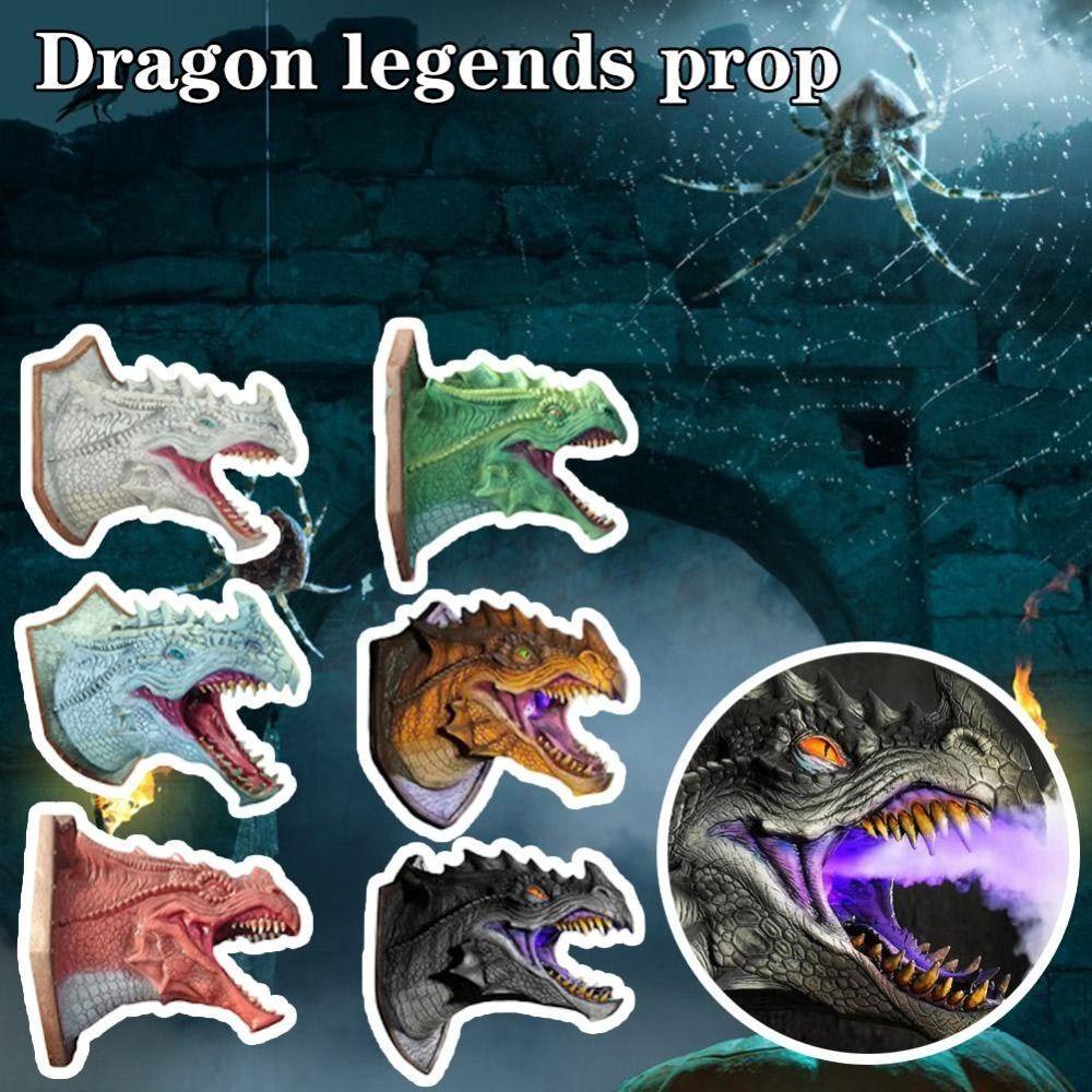 Đèn Led Treo Tường Trang Trí Hình Đầu Rồng 3d Bằng Nhựa Resin