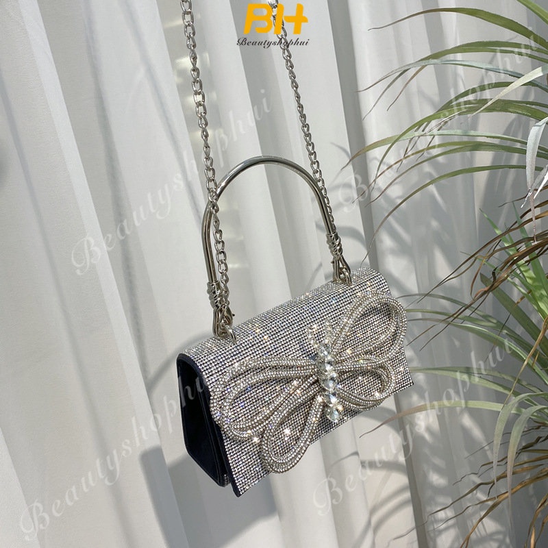 Túi Đeo Chéo Đính Kim Cương Lấp Lánh Kiểu Pháp Mới 2023