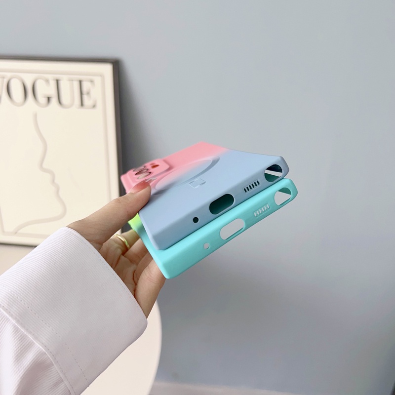 Ốp Điện Thoại Silicone Mềm Có Đế Sạc Nam Châm Cho Samsung Galaxy S23 S22 S21 Plus Ultra Note 20 Ultra