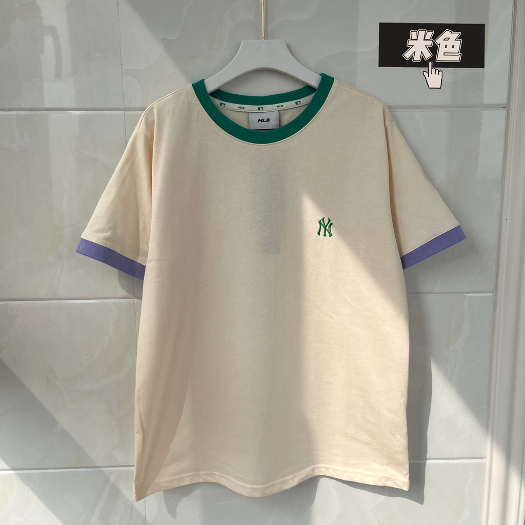 ❤❤❤ Áo Thun cotton Ngắn Tay Thêu Chữ MLB NY Chất Lượng Cao Cho Nam Nữ