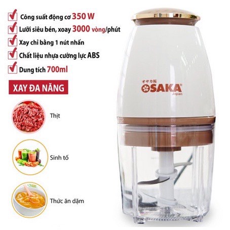 Máy xay sinh tố Osaka ,xay thịt cá,xay đá,xay hoa quả dung tích 700ml bảo hành 12 tháng