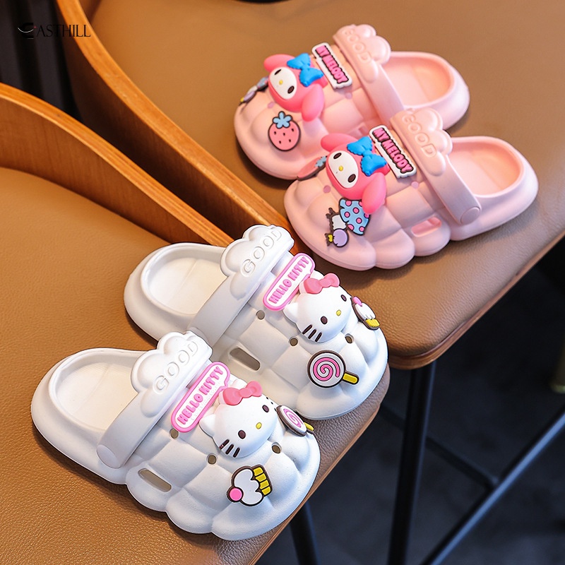 SANRIO Dép Đi Biển Chống Trượt Họa Tiết Hoạt Hình MyMelody Cinnamoroll Kuromi Cho Bé