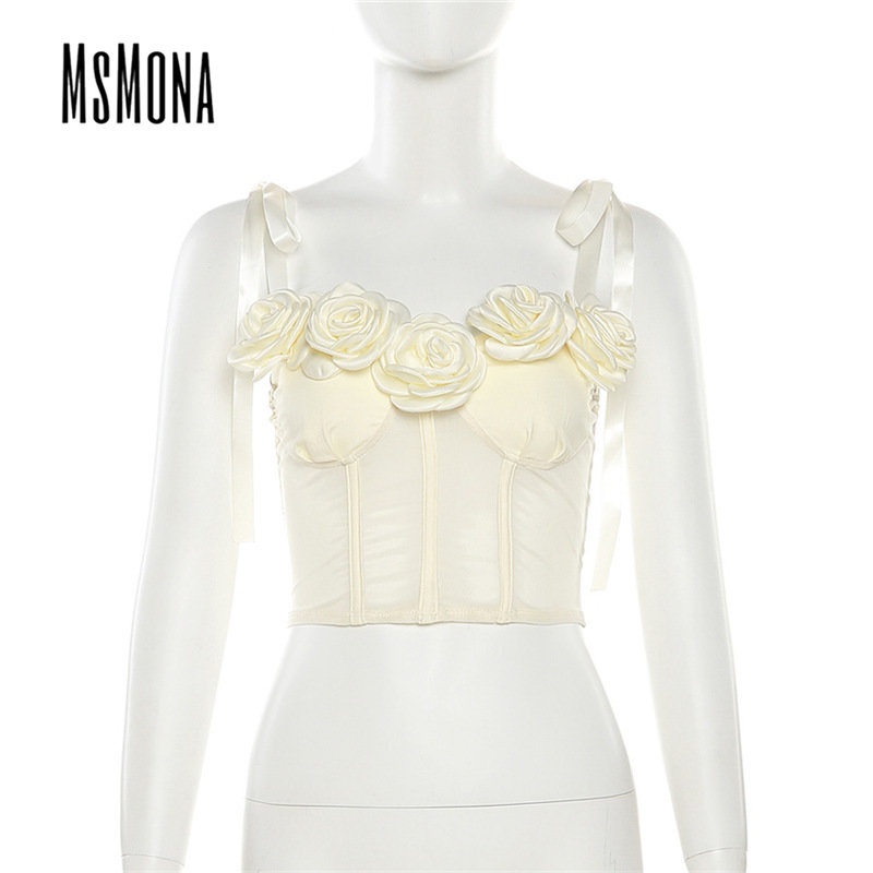 Áo Tank Top Hai Dây Dáng Ôm Màu Trơn Họa Tiết Hoa Thời Trang 2023 Cho Bạn Gái