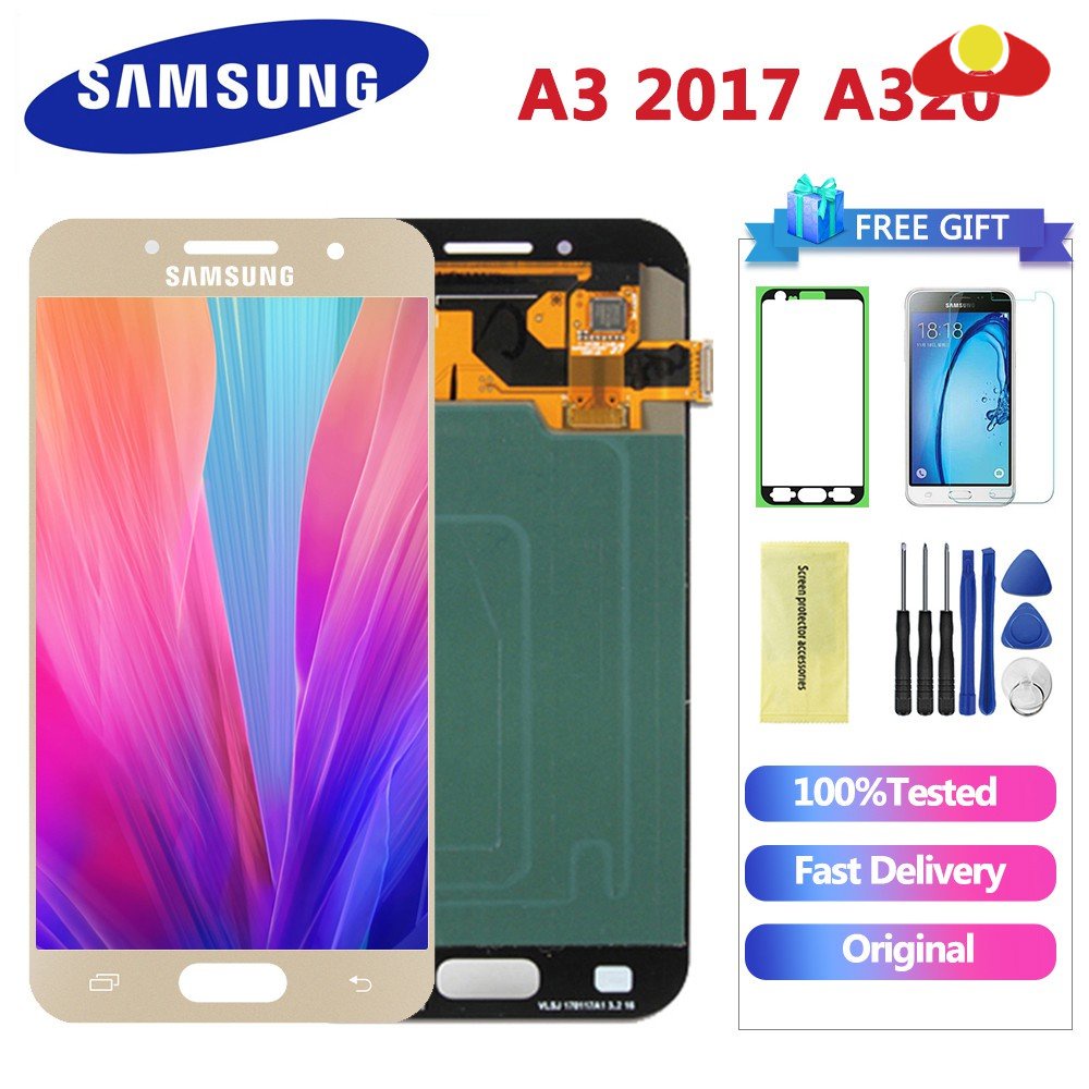 4.7 '' cho SAMSUNG Galaxy A3 2017 A320 A320F A320Y A320M LCD Bộ Số Hóa Màn Hình Cảm Ứng Thay Thế