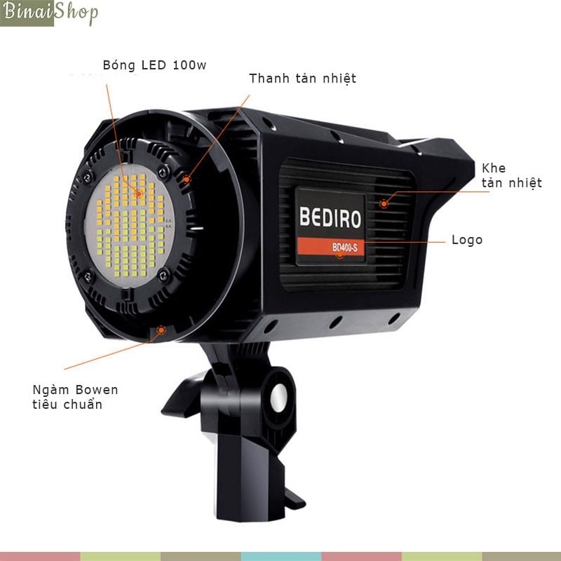 Đèn Studio - Bediro Bowen Bd-400s Cho Phòng Chụp Sản Phẩm, Quay Phim, Livestream