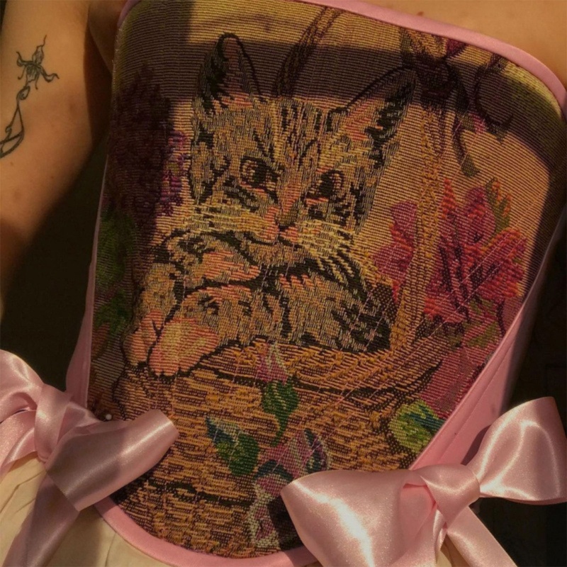 Áo Nịt Ngực Không Tay Thêu Họa Tiết Thời Trang Đường Phố Cho Nữ Y2k