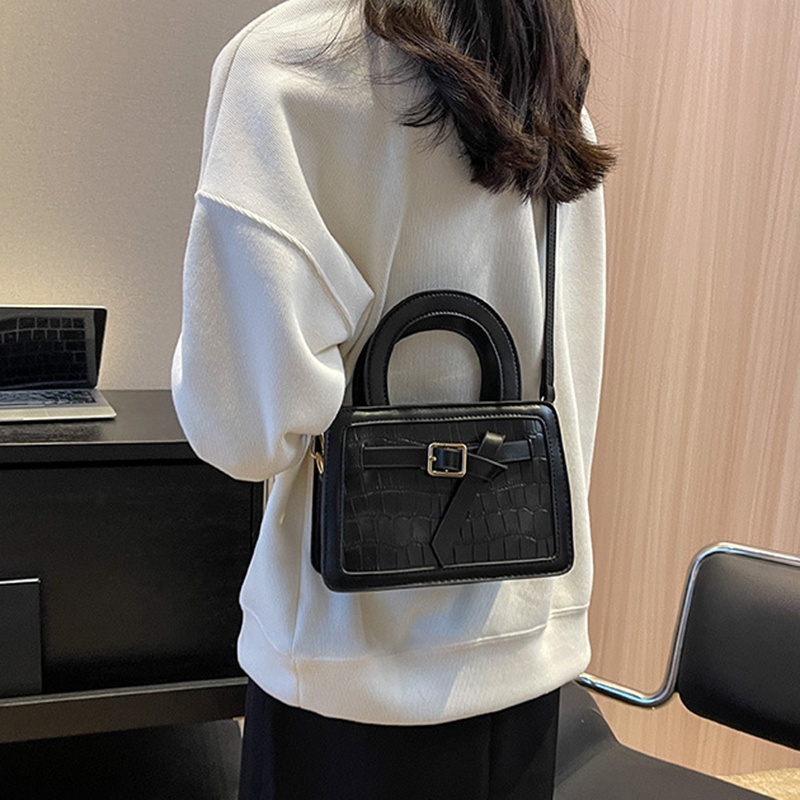 Túi Đeo Vai Hình Vuông Cỡ Nhỏ Họa Tiết Da Cá Sấu Phong Cách Hàn Quốc Thời Trang Cao Cấp Cho Nữ