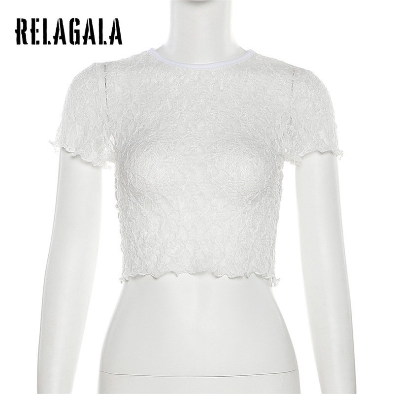 Áo Thun Tay Ngắn Cổ Tròn Màu Trơn Dáng Ôm Thời Trang 2023 Cho Nữ