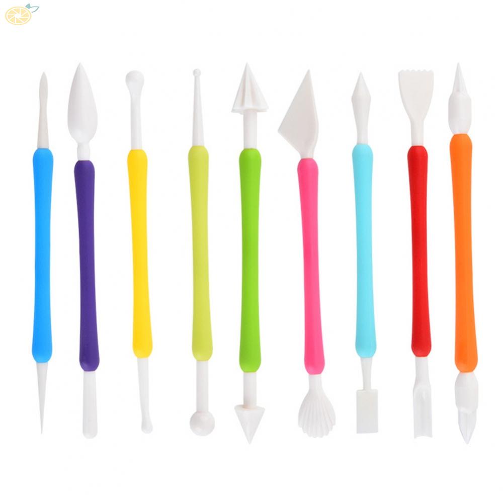 【VARSTR】Carving Tools Modelling Tools Pen Flower Plastic Reliable 9PCS Fondant