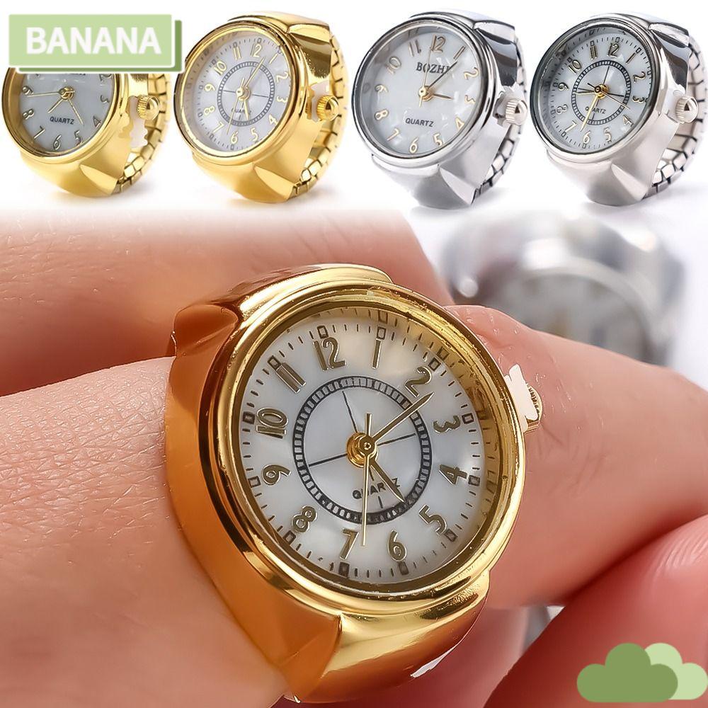 Đồng Hồ Điện Tử Dạng Nhẫn Mặt Số 1 Hình Chuối Hợp Thời Trang