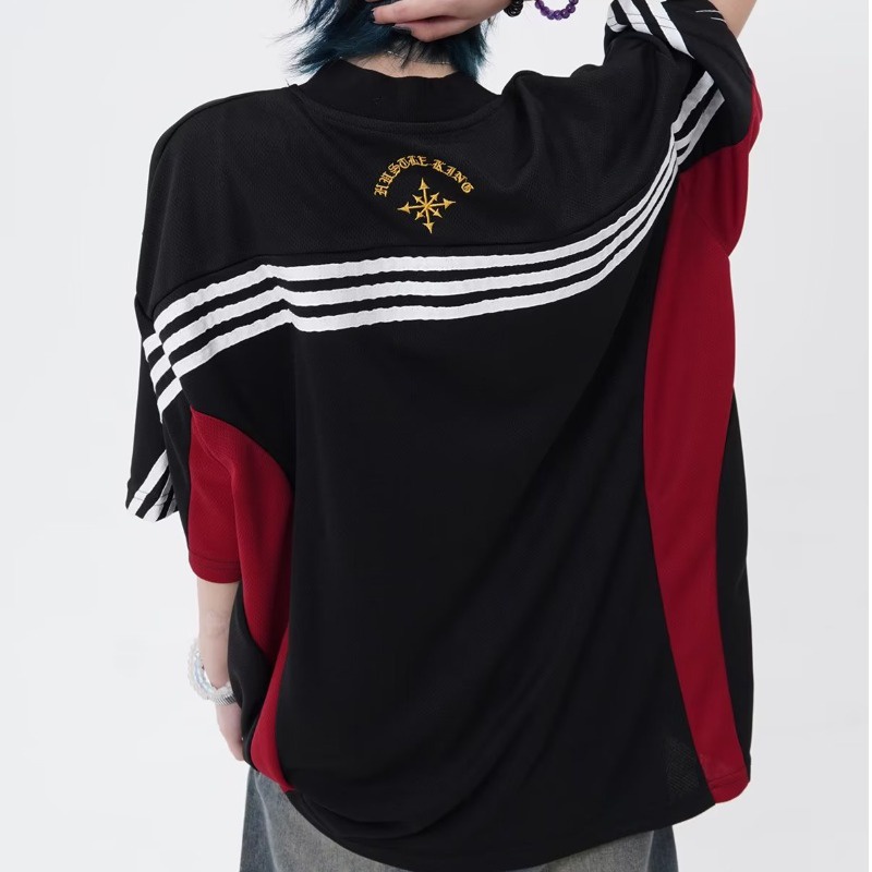 Áo Thun Tay Ngắn Cổ Chữ V Dáng Rộng Phong Cách Hip hop Mỹ Thời Trang Mùa Hè Hàng Mới Dành Cho Nam Và Nữ