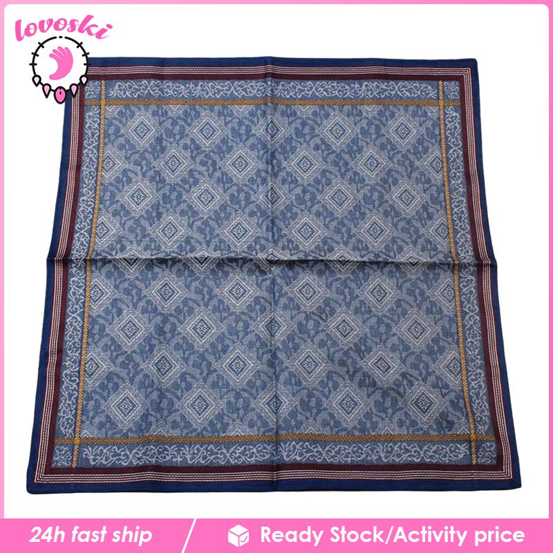 [Lovoski] Set 3 Khăn Tay Bỏ Túi Hình Vuông Chất Liệu Cotton Cho Nam