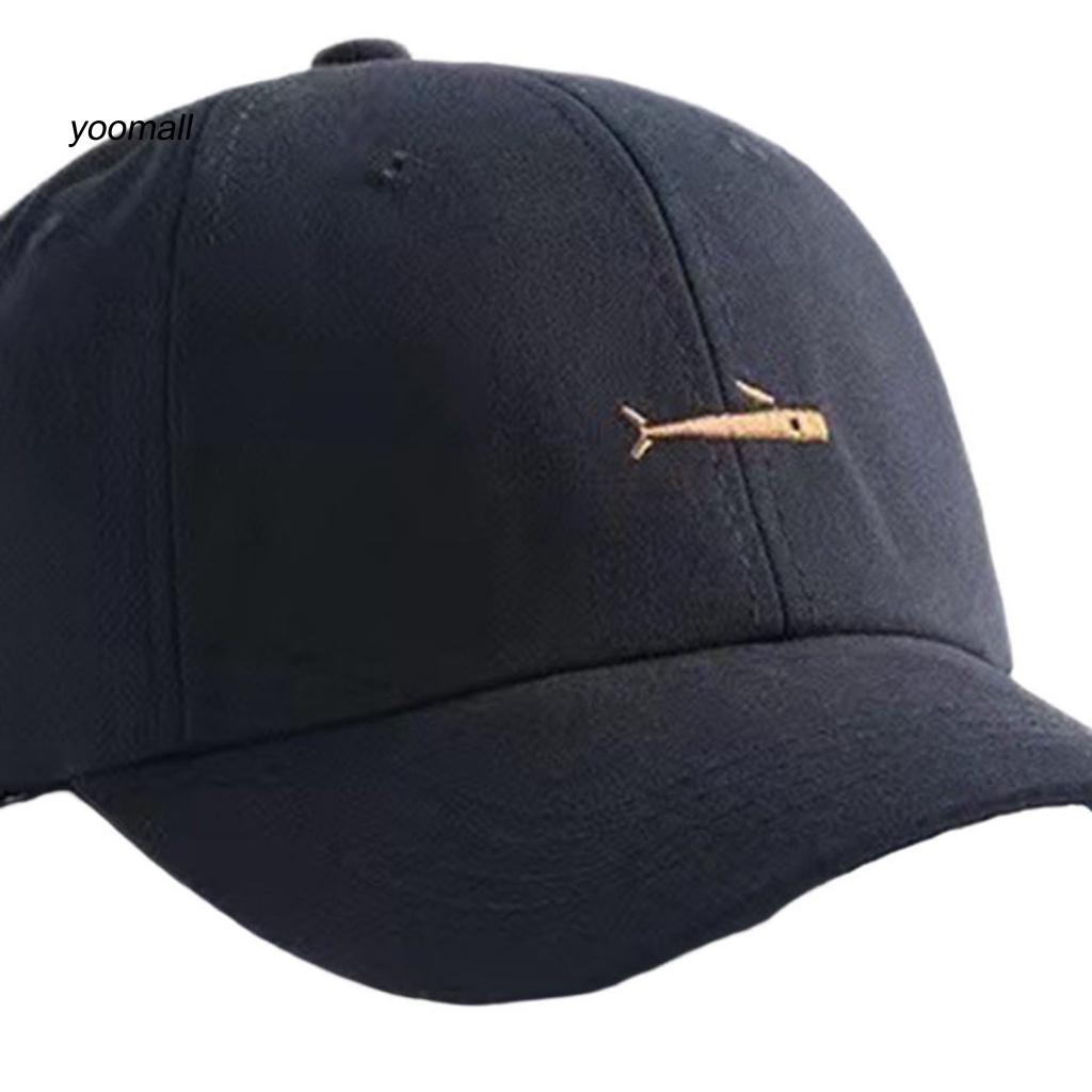 Mũ Lưỡi Trai Thêu Hình Cá Voi Vành Cong Thoáng Khí Chống Nắng Có Thể Điều Chỉnh Cho Nam Nữ