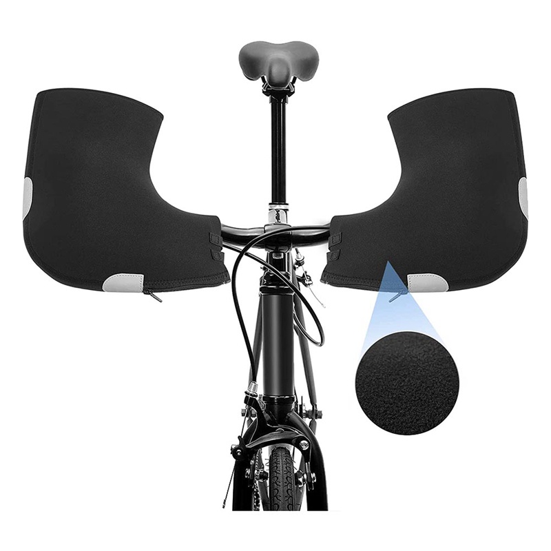 Rockbros Set 2 Bọc Tay Lái Xe Đạp Màu Đen Phản Quang Giữ Ấm