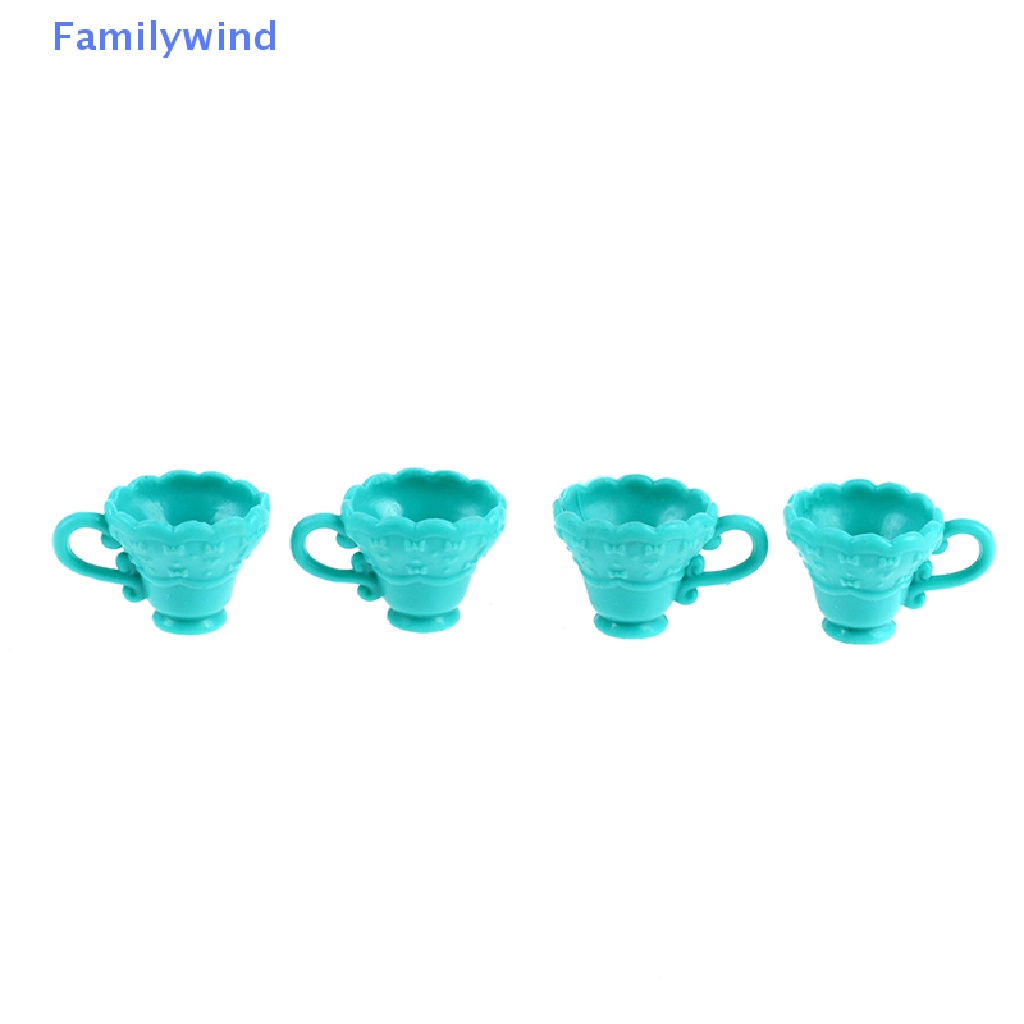 Set 4 Ly Cà Phê Mini Tỉ Lệ 1: 12 Dùng Để Trang Trí Nhà Búp Bê