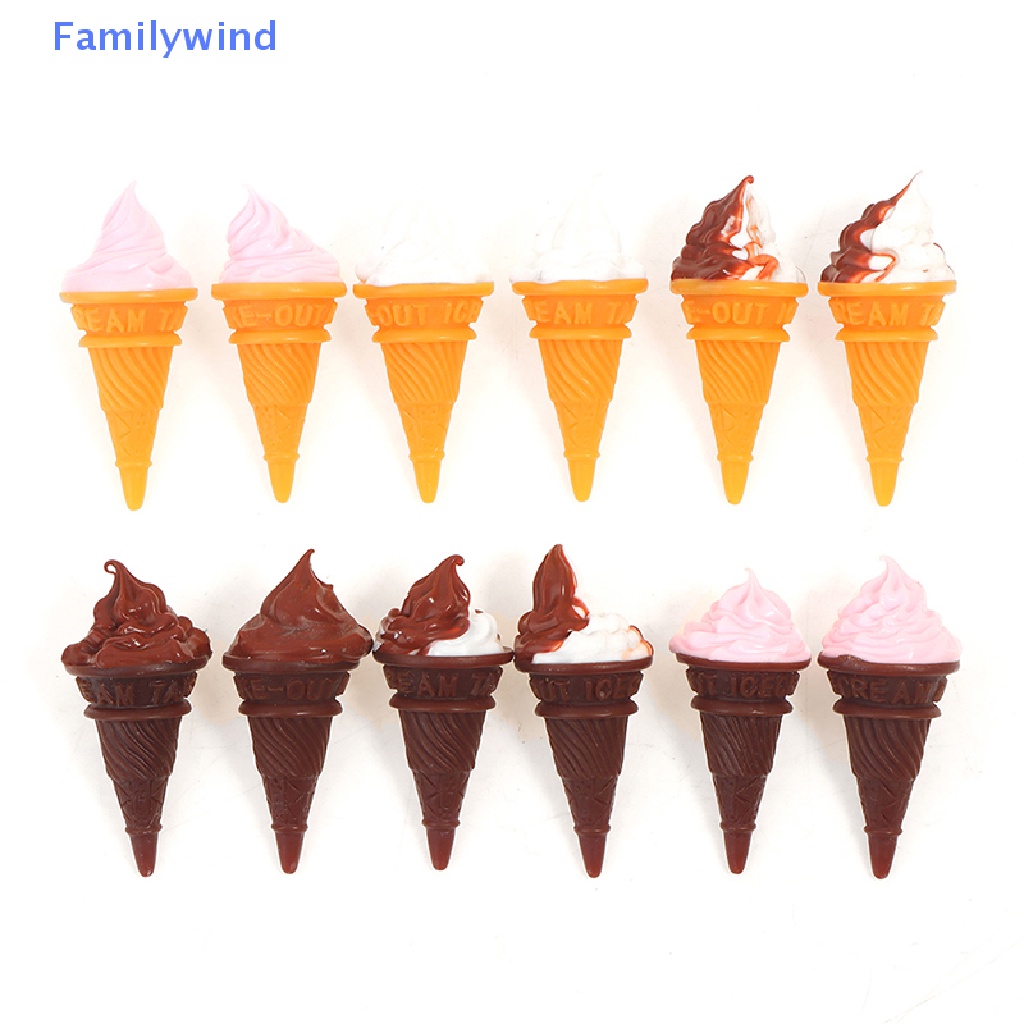 Set 2 Cây Kem Mini Trang Trí Nhà Búp Bê Tỉ Lệ 1: 12