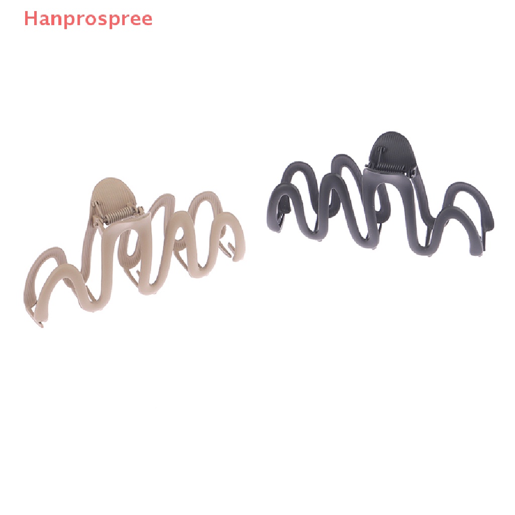Hanprospree > Kẹp Tóc Càng Cua Tạo Kiểu Gợn Sóng Hình Học Màu Đục Đặc Biệt Cho Nữ
