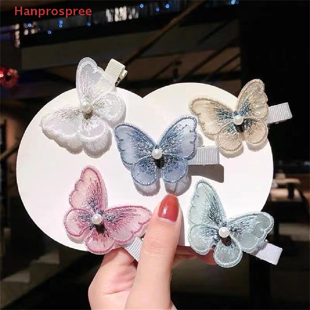 Kẹp Tóc Hình Bướm Phối Ren Dễ Thương Cho Nữ