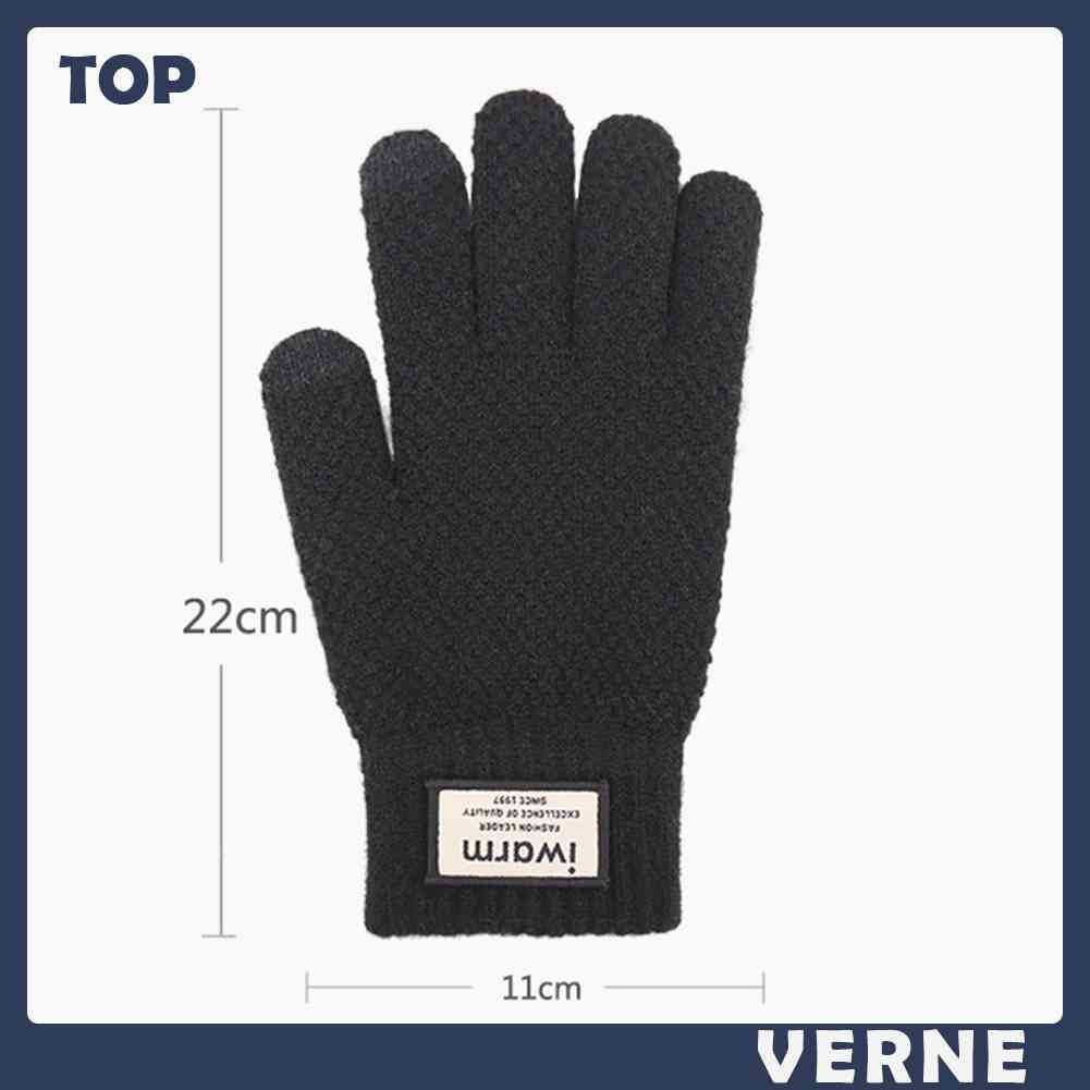 Set 2 Găng Tay Dệt Kim Đàn Hồi Giữ Ấm Mùa Đông Cho Nam Có Thể Chạm Màn Hình Cảm Ứng