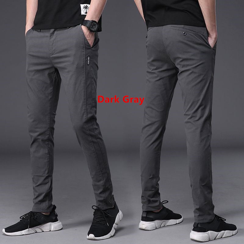 Quần Dài Ôm Dáng Bằng Lụa Lạnh Thoáng Khí Thời Trang Cho Nam Seluar Slack Lelaki / *