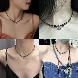 Vòng Cổ Chuỗi Xích Màu Đen Phong Cách Retro Thời Trang Mùa Xuân 2023 Cho Nữ